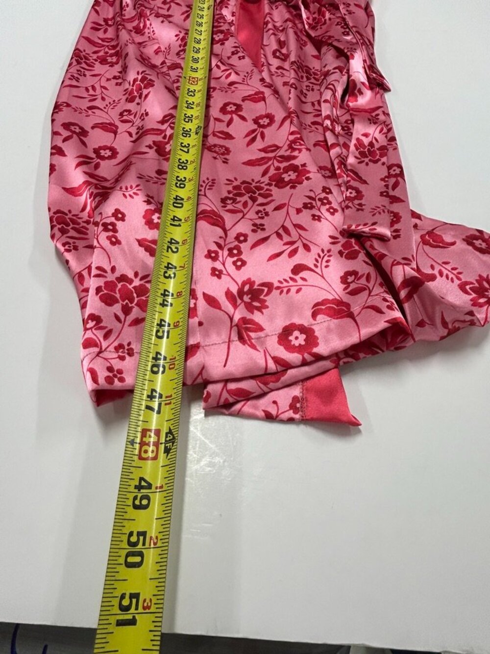 Cruz Small Pink Floral Satin Robe Cottagecore Coquette Valentine Loungewear - Picture 4 of 8